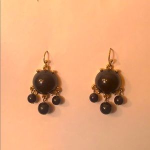 Vintage Black and Gold Dangle Statement Earrings